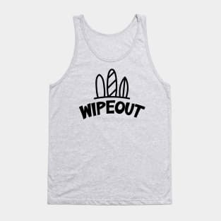 wipeout three surf boards in the beach sand summer surfing time Tank Top